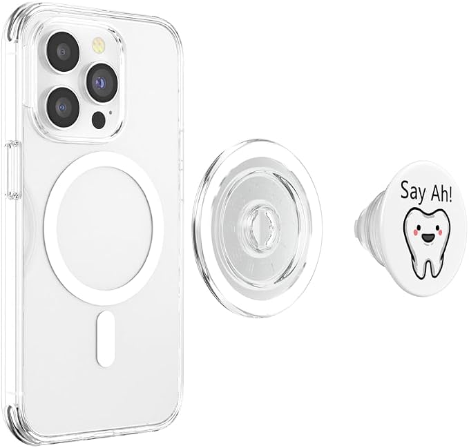 Say Ah! Smiling tooth Cute Dental Orthodontist Dentist Gift PopSockets Adhesive PopGrip