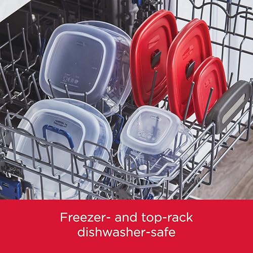 Rubbermaid Kitchen Storage Containers, 40-Piece Assortment with Microwave Vented Lids, Red