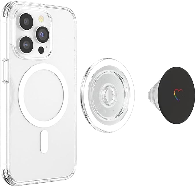 Rainbow Heart PopSockets Adhesive PopGrip