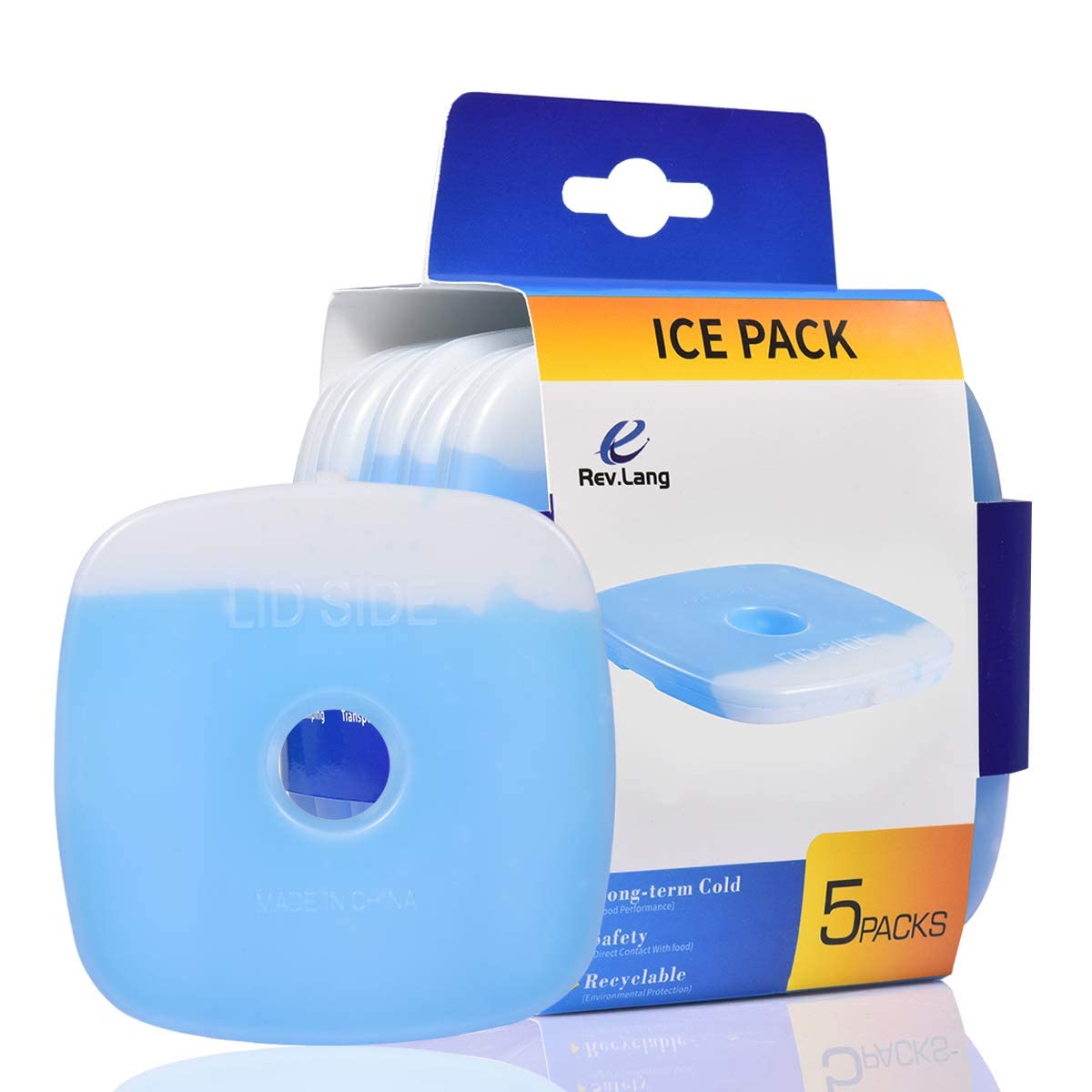 Cold Ice Pack Brick Reusable Long Lasting Cool Slim Thin Freezer Pack Cooler for Lunch Boxes Bag