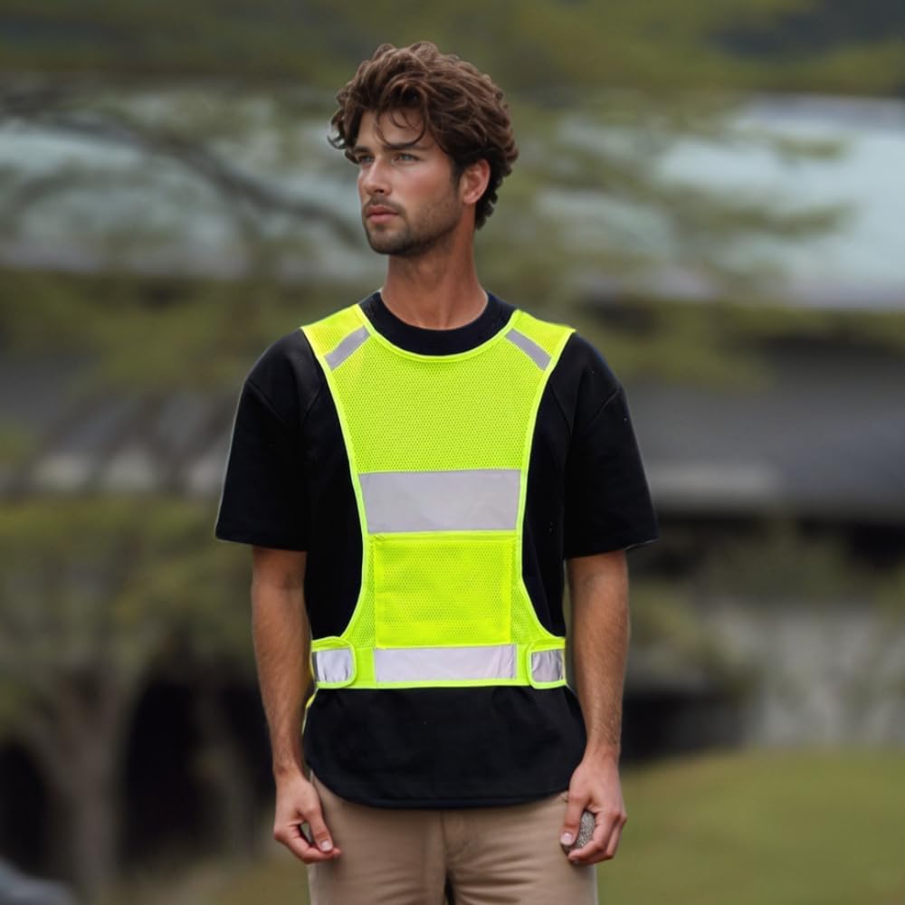 IDOU 2Pack Reflective Running Safety Vest, High Vis for Walking Cycling L