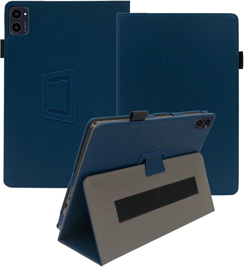 Case for ApoloSign EM101A 10.1 Touch Screen Tablets，Premium Leather Business Folio Stand Cover with Hand Strap for ApoloSign EM101ABlack.