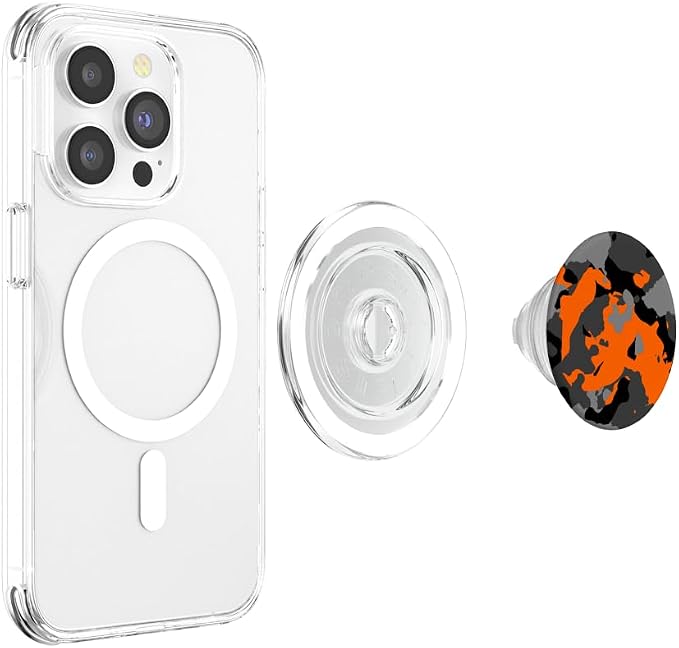 Orange Camouflage PopSockets Adhesive PopGrip