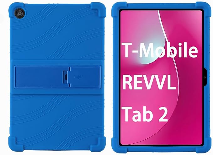 Case for T-Mobile REVVL Tab 2 10.1 Inch Android Tablet - Durable Grip Protection Silicone Case with Kickstand (Black)