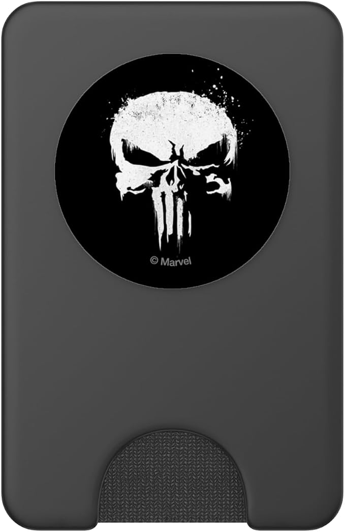 Marvel The Punisher White Ink Splatter Skull Logo PopSockets Adhesive PopGrip