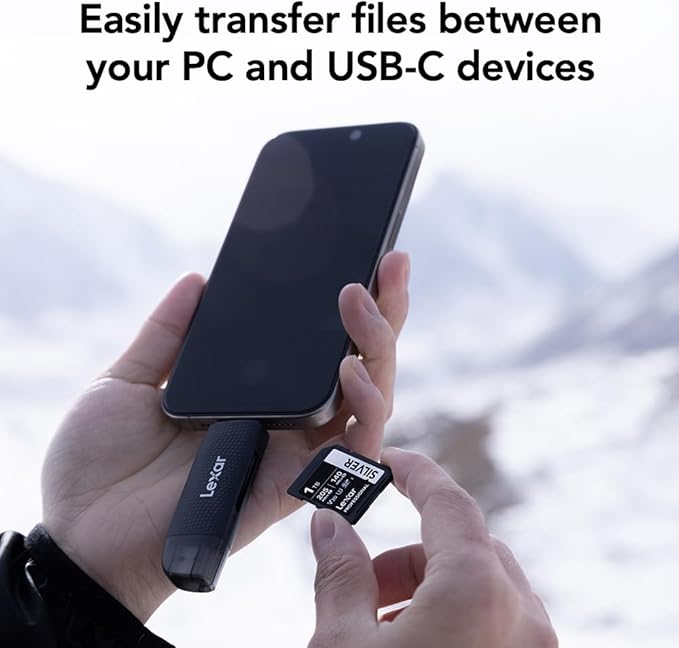 Lexar Dual-Slot USB-A/C Reader, Up to 205MB/s Transfer Speed, Supports SD and microSD Cards (LRW310X-BNBNG)