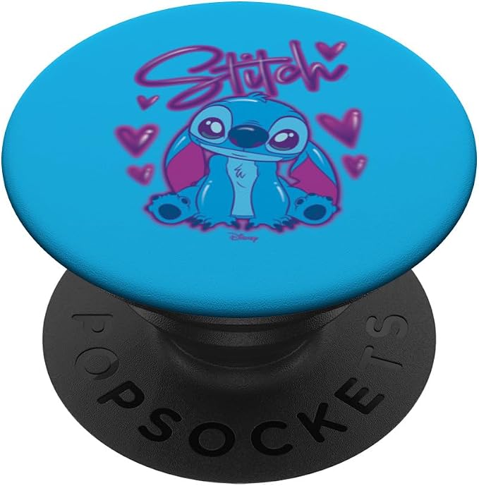 Lilo &amp Stitch - Stitch Airbrush Name &amp Hearts PopSockets Adhesive PopGrip