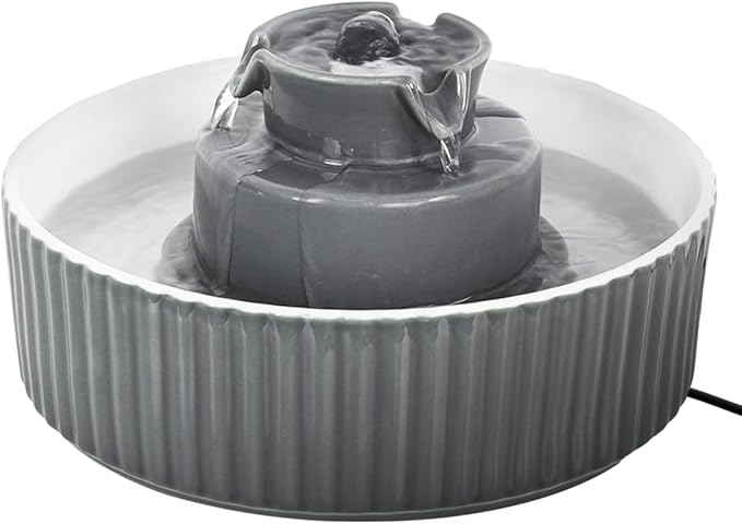 Ceramic Cat Water Fountain, 2.1L/71oz Cupcake Pet Water Fountain