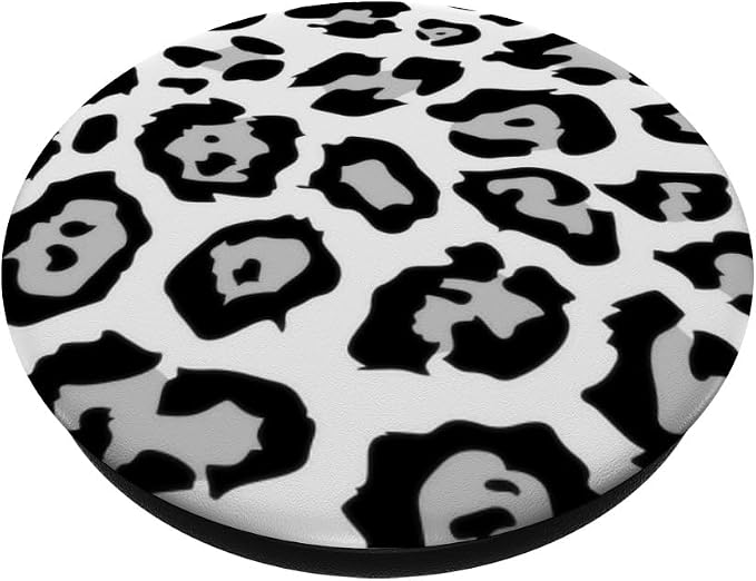 Leopard Print: Black and White Cheetah Animal Knob for Women PopSockets Adhesive PopGrip