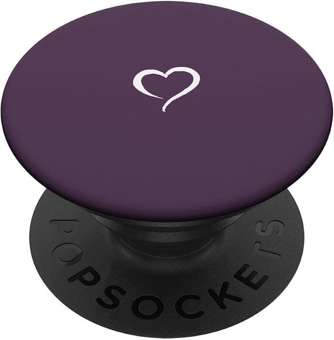 Plum Purple Hand Drawn Heart Minimalist Love PopSockets Swappable PopGrip