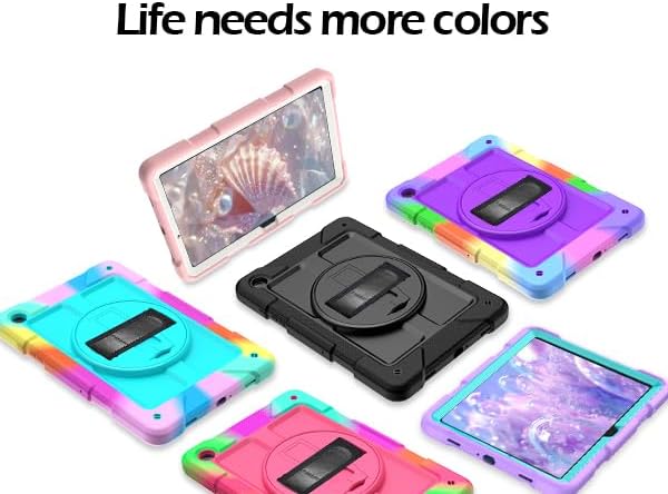 Case for Samsung Galaxy A11+ Plus/ A9 Plus 11 inch 2026/2023 with 360° Swivel Handle Strap Cover with Lanyard Black