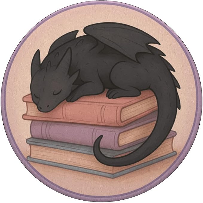 Curled Up with A Good Book Dragon Design PopSockets PopWallet for MagSafe