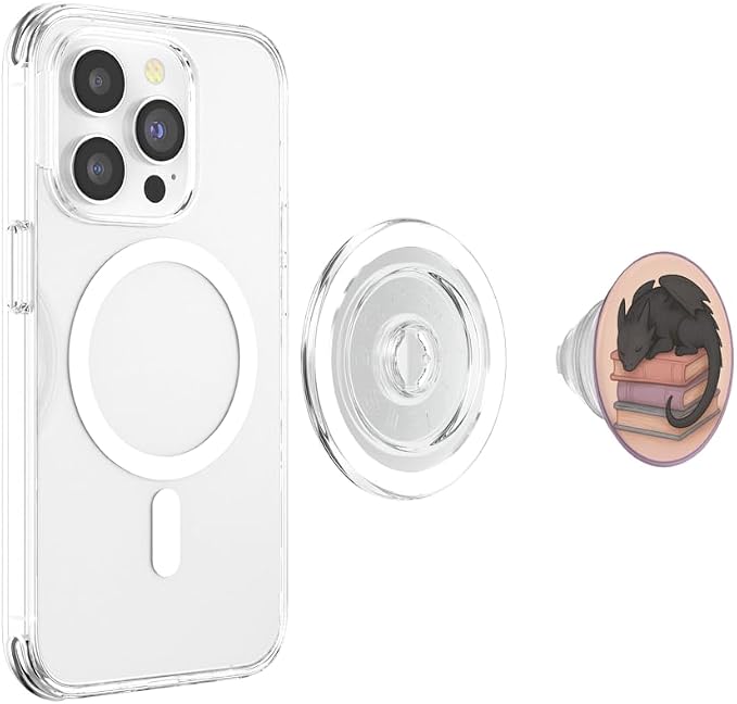 Curled Up with A Good Book Dragon Design PopSockets PopWallet for MagSafe