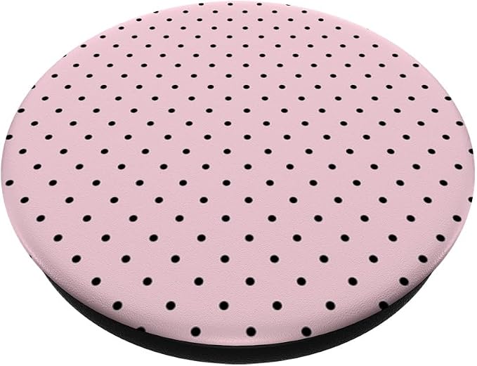 Light Pink And Black Polka Dot Pattern PopSockets Adhesive PopGrip