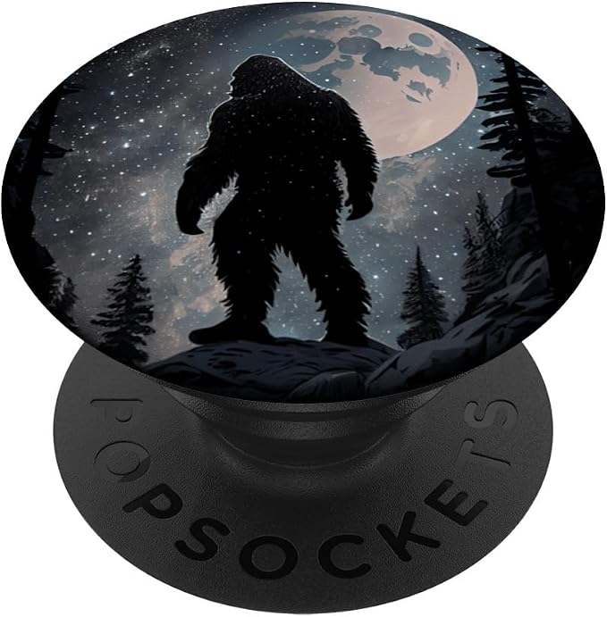 Bigfoot Yeti Sasquatch Stars Moon Starry Night PopSockets Adhesive PopGrip