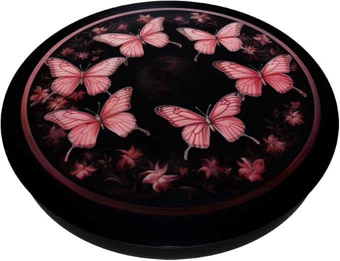 Pink Butterflies Pattern Pink Butterfly PopSockets Adhesive PopGrip