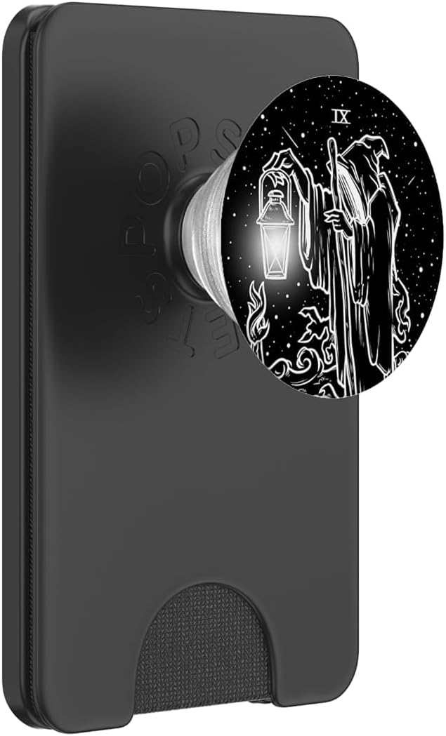 The Hermit Tarot Card Gothic Halloween Grim Reaper Occult PopSockets Adhesive PopGrip