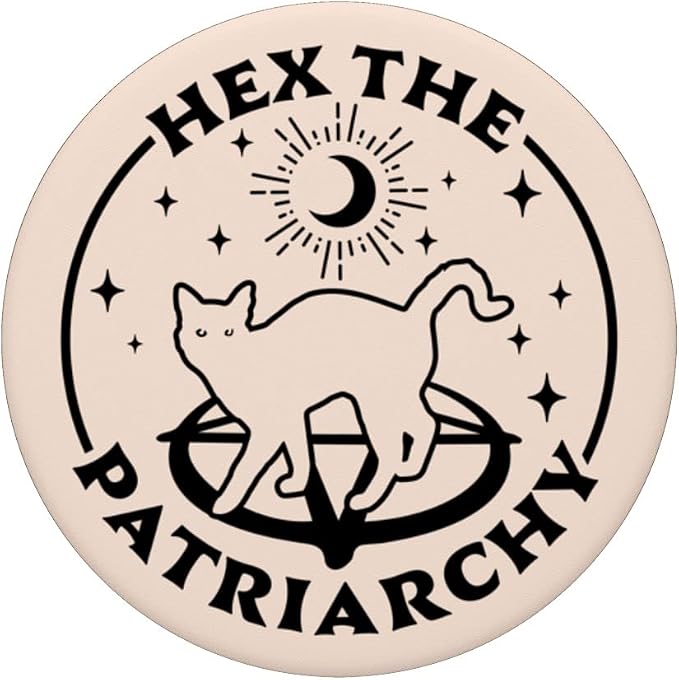 Hex The Patriarchy Feminist Witch Halloween Cat Gothic Goth PopSockets Swappable PopGrip