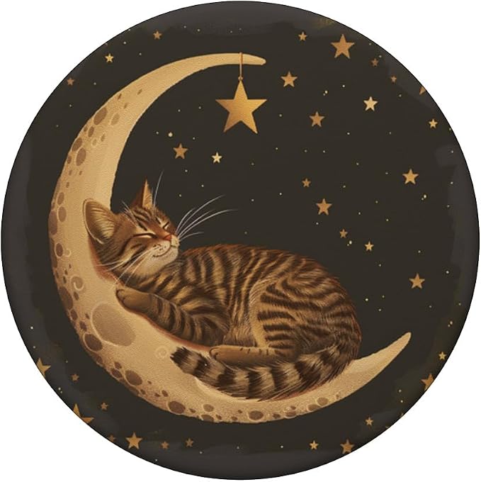 Brown Tabby Cat Sleeping PopSockets PopGrip for MagSafe