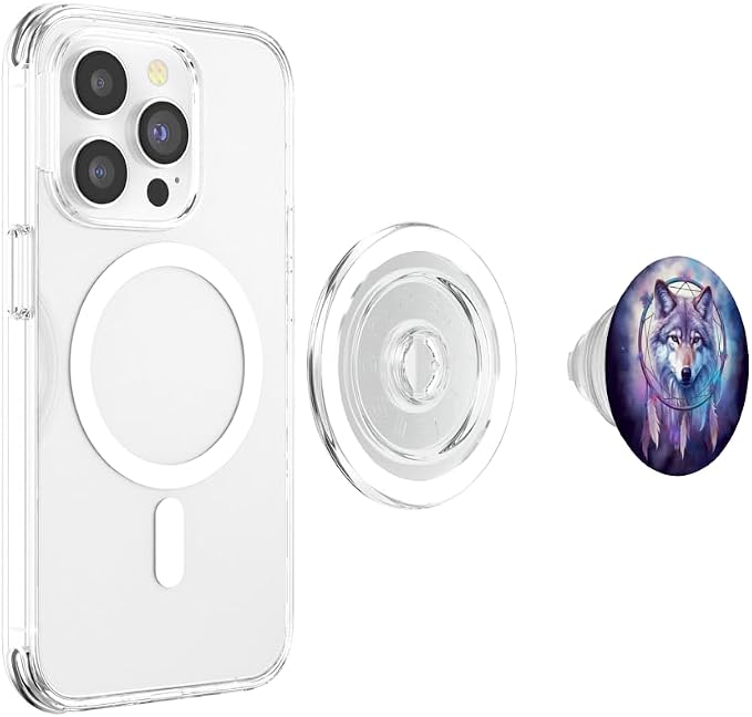 Wolf Dream Catcher Celestial Galaxy Purple PopSockets Adhesive PopGrip