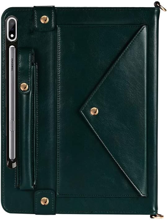 Handbag Case for Samsung Galaxy Tab S10 FE/S9 FE 10.9/S9/S8/S7 11 Techcircle Folio Stand Crossbody Wallet Protective Cover with S Pen Holder &amp Card Slots Hand Strap &amp Shoulder Strap Black