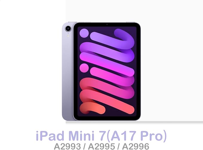 Feams Case for iPad mini 7 A17 Pro 2024/iPad Mini 6 2021 Slim Lightweight Trifold iPad mini 7 A17 Pro Case 8.3 Inch 2024 Clear Back Cover with Pencil Holder &amp Auto Sleep Blue Bow