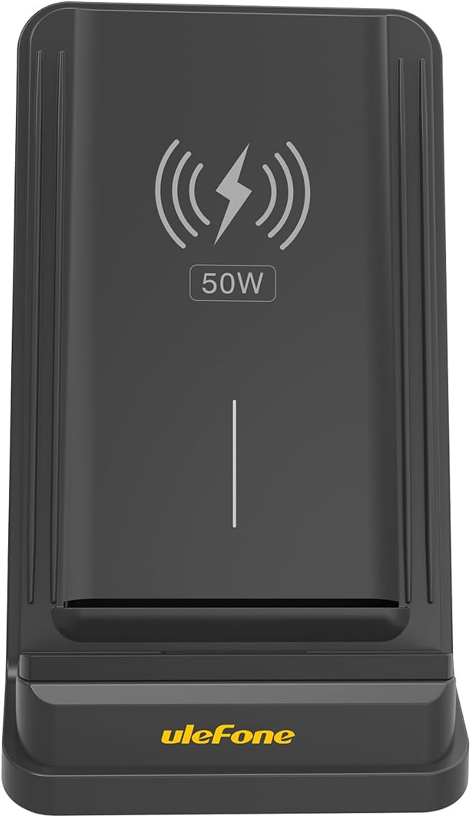 Ulefone WCS01 50W Wireless Charger 50W Max Fast Wireless Charging Stand Fast Charge Compatible with Ulefone Armor 23/25/27/28 Series(No AC Adapter)