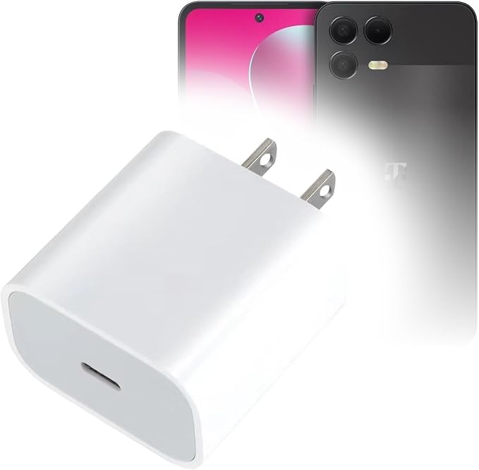 BoxWave Charger Compatible with T-Mobile REVVL 8 Pro - PD GAN miniCube (30W) 30W Tiny PD GAN Type-C Wall Charger - Winter White