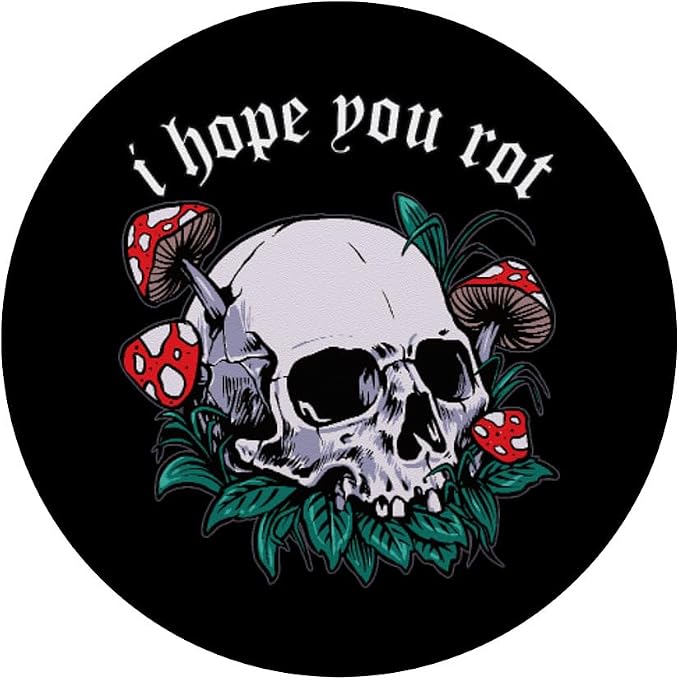 Skull Mushrooms Edgy Alternative Aesthetic E-Girl Goth Witch PopSockets Adhesive PopGrip