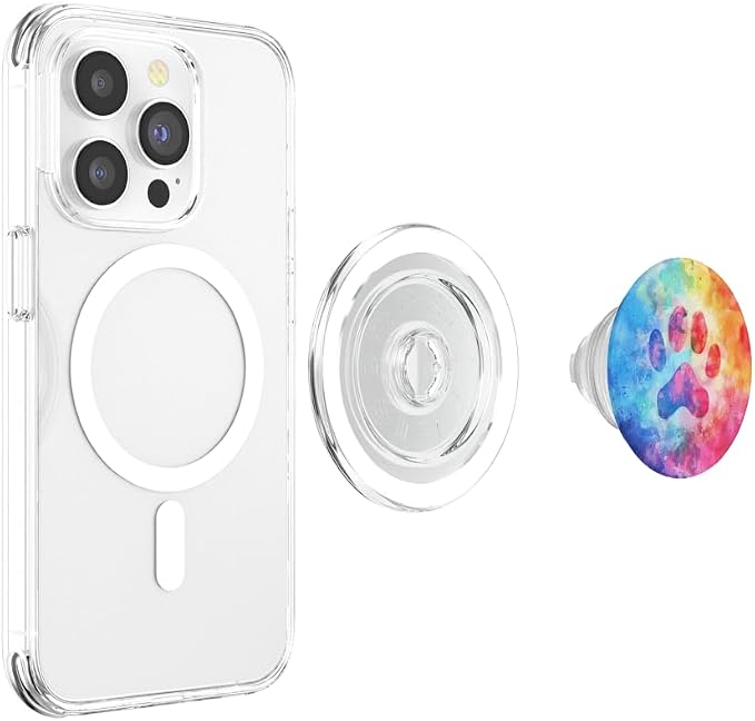 Colorful Dog Paw Print PopSockets PopGrip for MagSafe