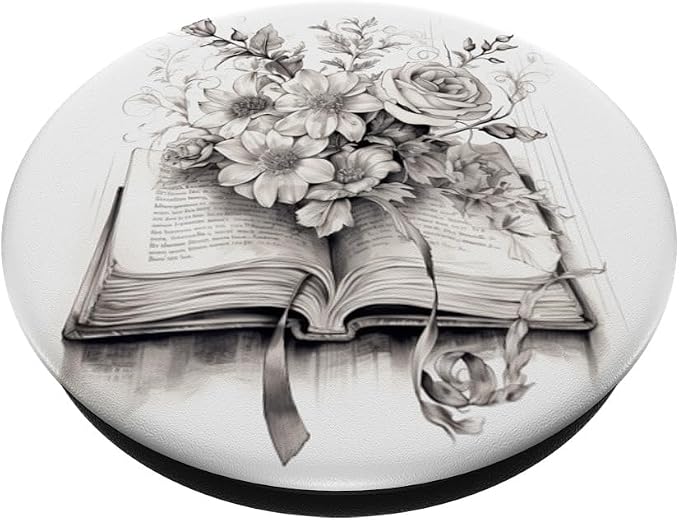 Books and Flowers Reading Book Lover Floral PopSockets Standard PopGrip
