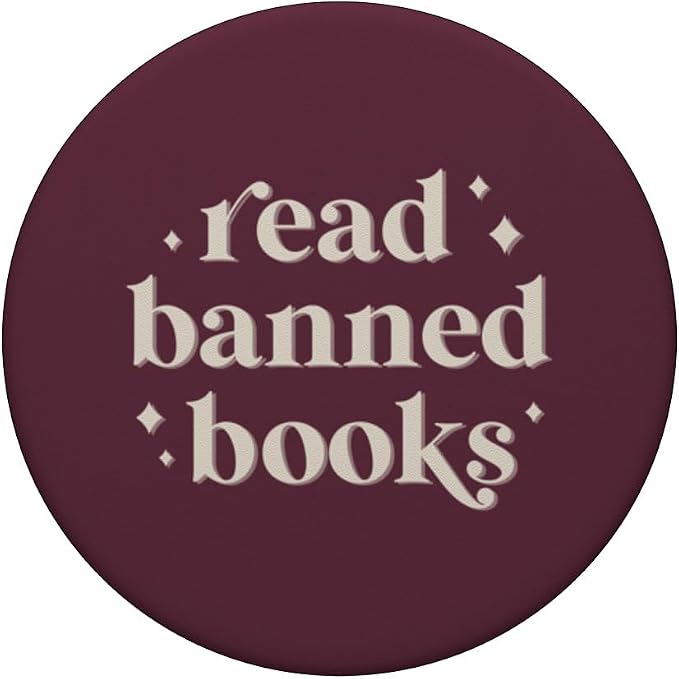 Read Banned Books - Vintage Retro Lettering (Burgundy) PopSockets MagSafe PopGrip for iPhone