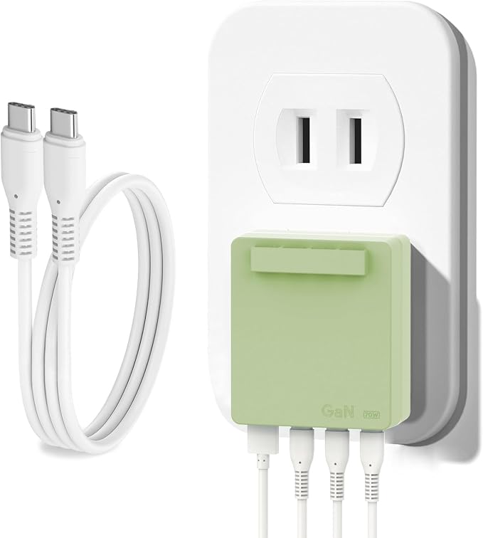 TAIFU 65W Flat USB C Slim Wall Charger with 4-Port Charging 3 MacBook Neo simultaneously. Fast Charging Block for iPhone 17 16 15 14/14 Pro/14 Pro Max Galaxy Pixel iPad Pro AirPods