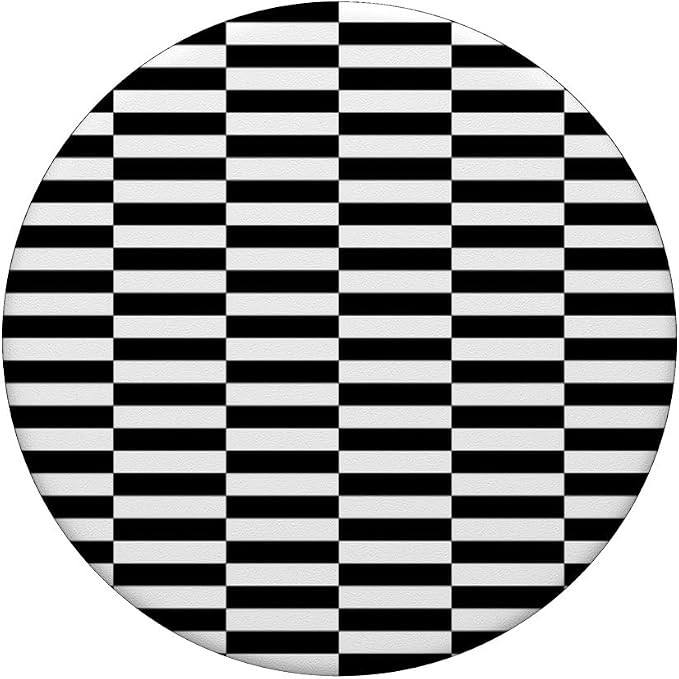 Black White pop Art Grid Stripes Minimalist Checkered 1960s PopSockets PopGrip for MagSafe