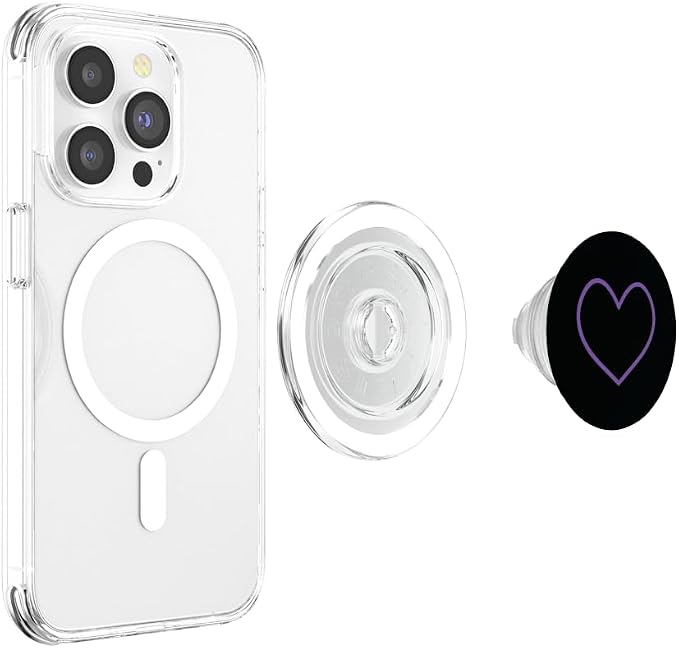 Purple Heart On Black PopSockets Adhesive PopGrip