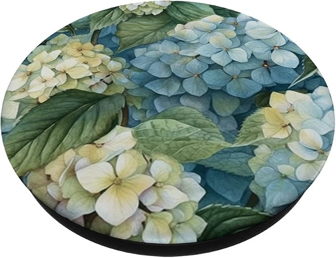 Hydrangea Watercolor Wildflower Pattern Graphic PopSockets PopGrip for MagSafe