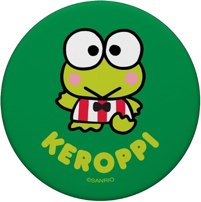 SANRIO Keroppi Character Front and Back PopGrip Adhesive PopSocket for iPhone 11 Black