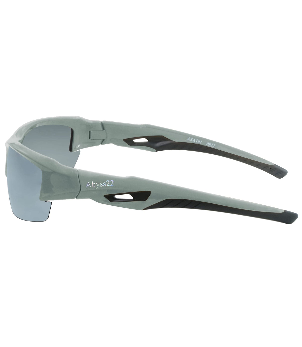 Abyss22 Sports Sunglasses for Men and Women, Adjustable Nose Pads, TR90 Frame, UV Protection, for Golfing, Running, Cycling (Grey)