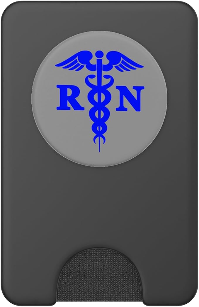 Blue RN Caduceus Registered Nurse Medical Symbol Logo Print PopSockets PopWallet for MagSafe