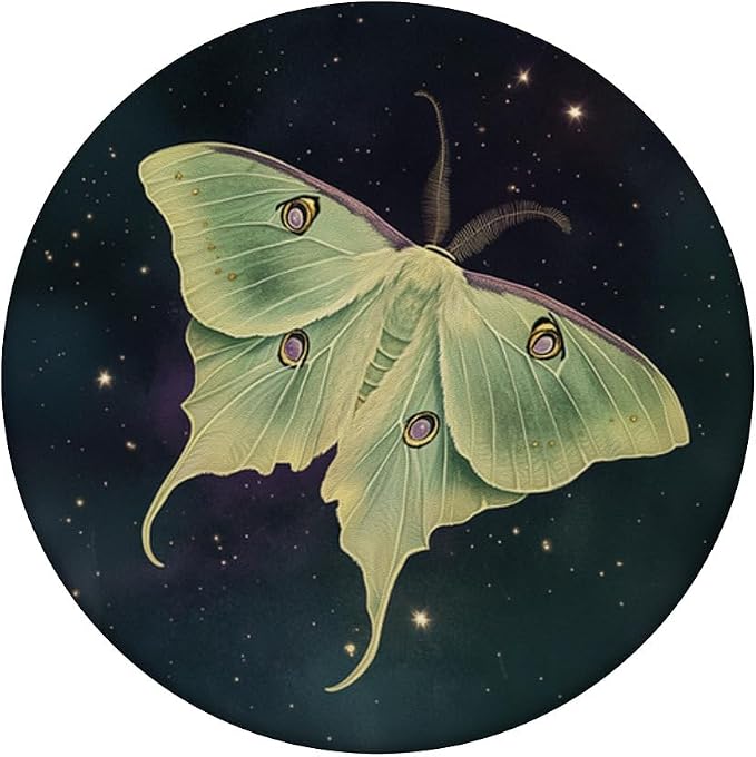 Luna Moth Green Moth Gothic Nature Whimsical Butterfly PopSockets PopWallet for MagSafe