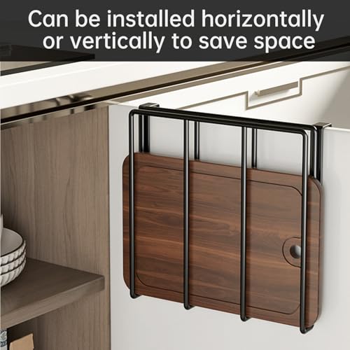 Chopping Board Rack Under Cabinet for Shelves with Board Thickness Less Than 27mm/1.06 inch, Cabinet Thickness Less Than 1.3 inches (34mm), No-Hole Multifunctional Chopping Board Rack