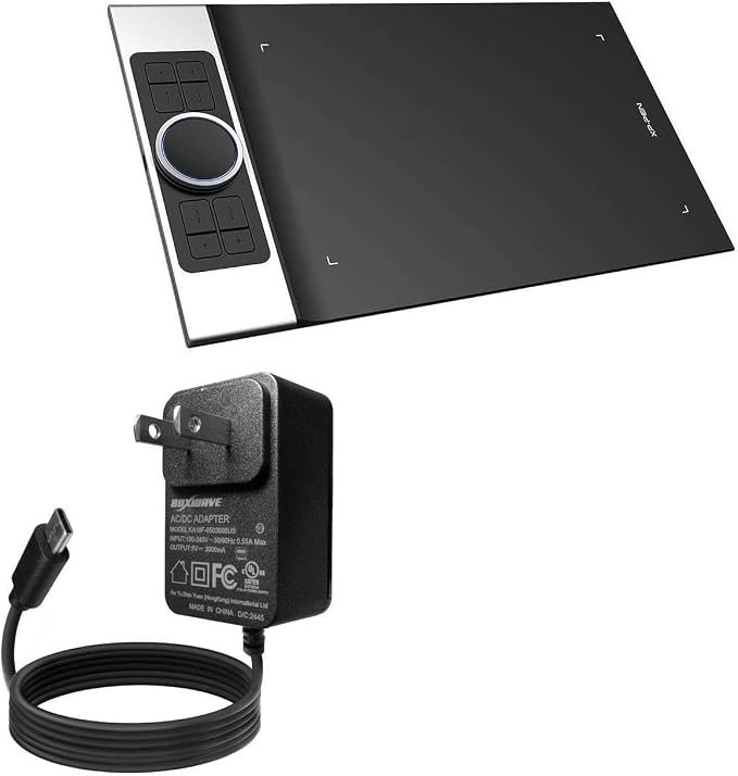 BoxWave Charger Compatible with XP-Pen Deco Pro MW - Wall Charger Direct (15W) Rapid Charge Your Device with Built-in 3ft Cable