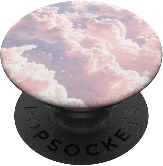 Pastel Pink and Purple Cloud Blue Sky Watercolor Clouds PopSockets Adhesive PopGrip