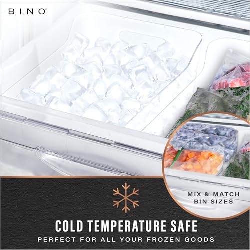 BINO | Plastic Organizer Bins, X-Large - 4 Pack | The SOHO Collection | Multi-Use Organizer Bins | Pantry & Freezer Bin | Plastic Storage Containers | Bin for Home & Kitchen Org - size: X-Large