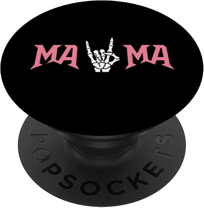 Mom Mama Rock On Skeleton Hand Cool Mama Matching Family PopSockets Adhesive PopGrip