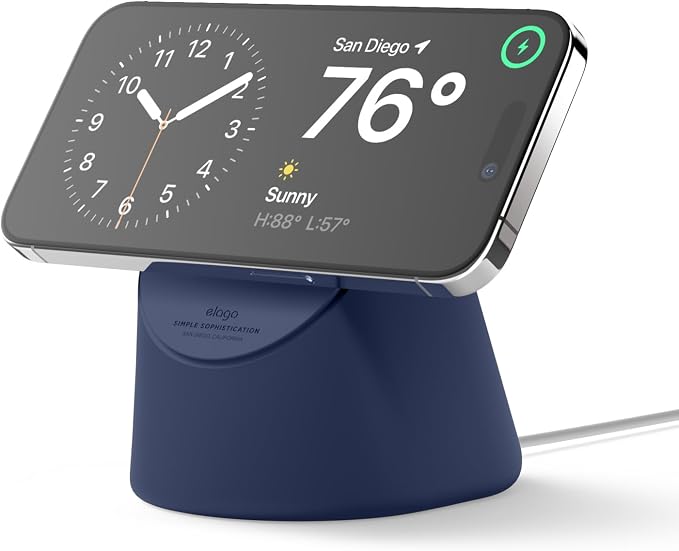 elago MS1 Charging Stand for MagSafe Charger | Premium Silicone Stand for iPhone Series iOS Standby Mode [Charging Cable Not Included] [Black]