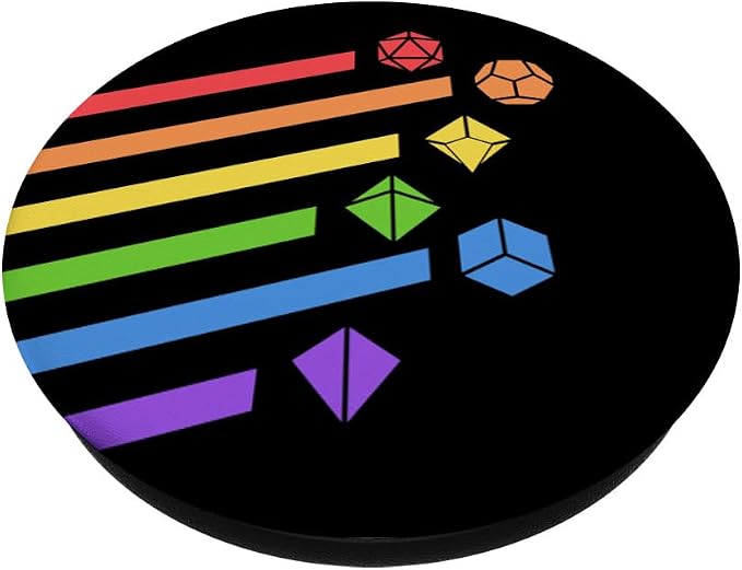 Minimalist Polyhedral Dice Set Colors D20 Collector Nerdy PopSockets Adhesive PopGrip