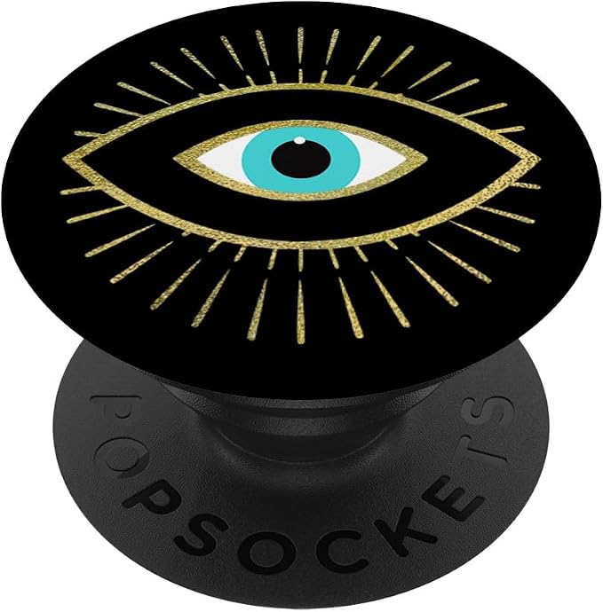 Yellow Evil Eye Black PopSockets Swappable PopGrip