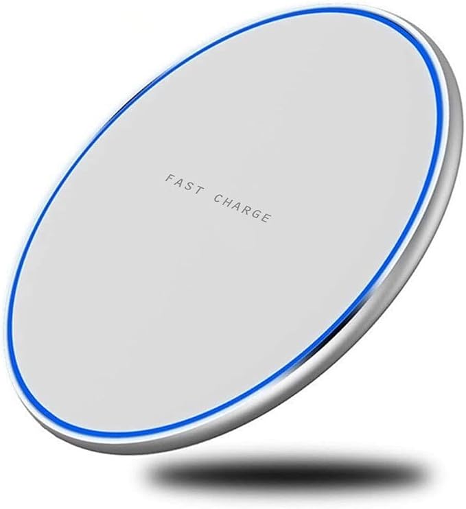 15W Wireless Charger Fast Charging Pad Compatible with Samsung Galaxy S25 Plus Slim Quick Charge White