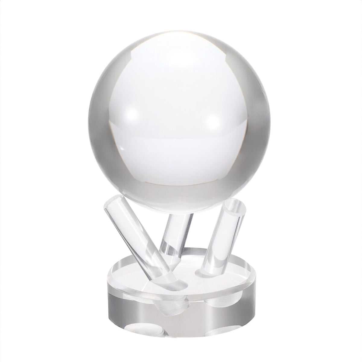 GUSHBIN Acrylic Softball Display Pedestal Sphere Stand with Round Holder for Baseball Tennis Golf Clear Rock Holder for Fossil Minerals, Small